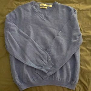 Calvin Klein Blue Merino V neck sweater